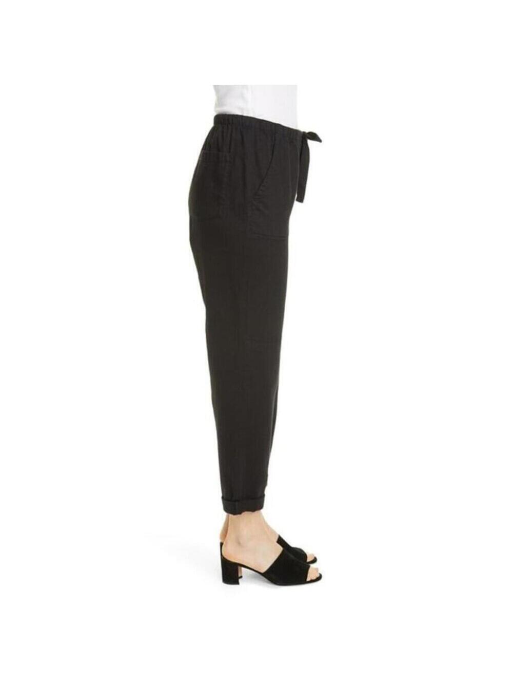 Eileen Fisher Womens XL Black Ankle Pants 100% Organic Cotton NEW WITH TAGS $178 - Picture 2 of 12